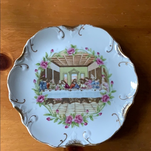 Last Supper decorative gold trim plate - Picture 1 of 5